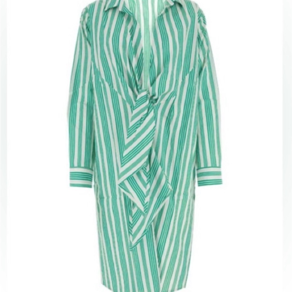 Gimaguas Teal Striped Shirt Teal and White Striped Swim Cover Up - Picture 3 of 10